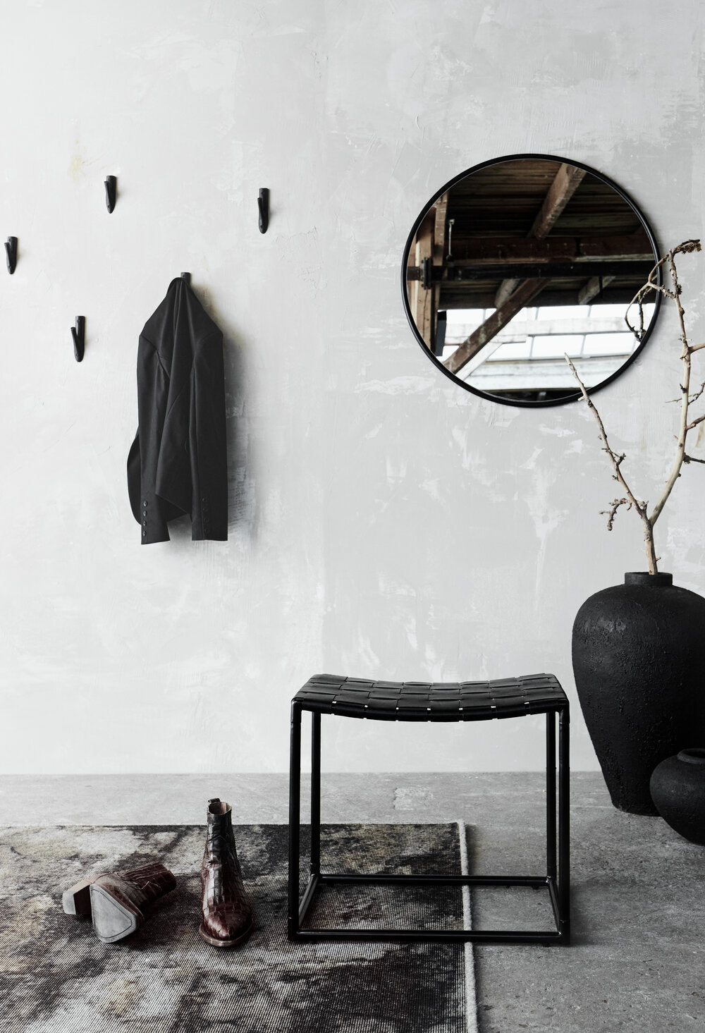 Luna krukke, sort - H60 cm.